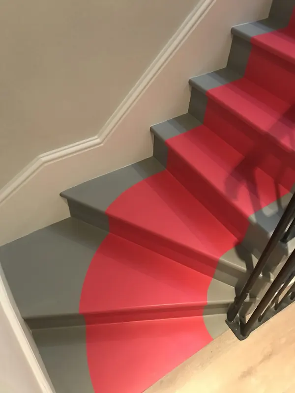 Painted staircase and runner, Notting Hill